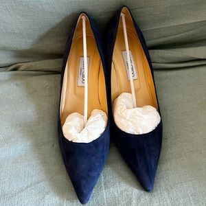 Jimmy Choo Navy Suede Aza Heels